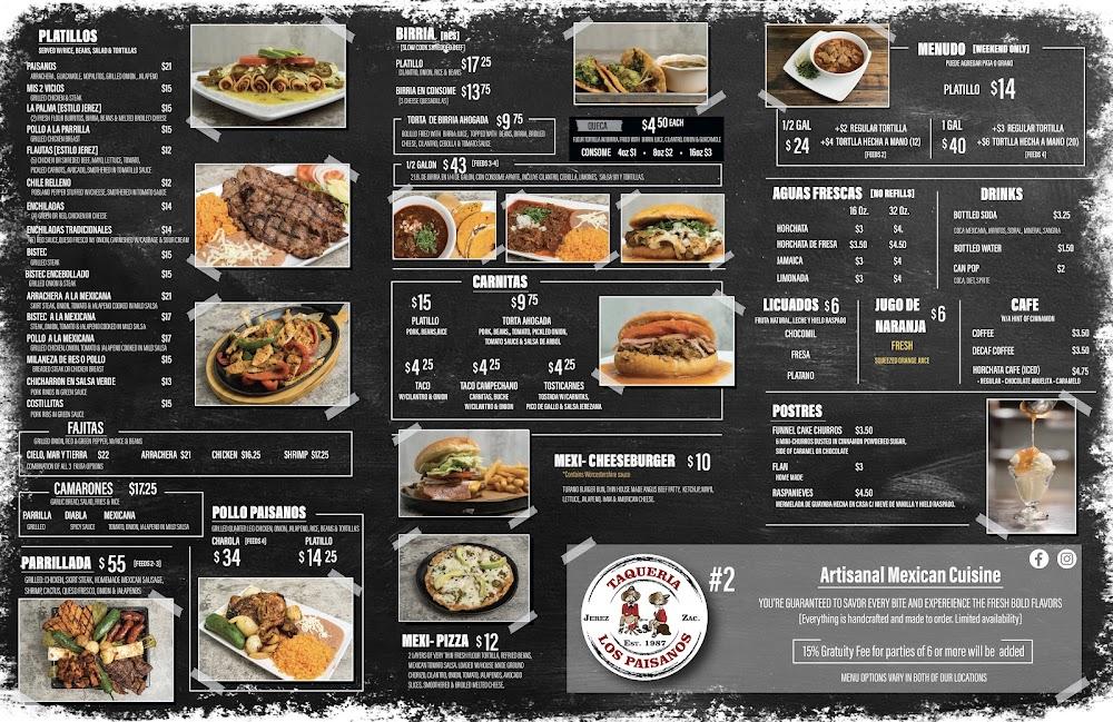 Taqueria Los Paisanos #2 Menu image 1