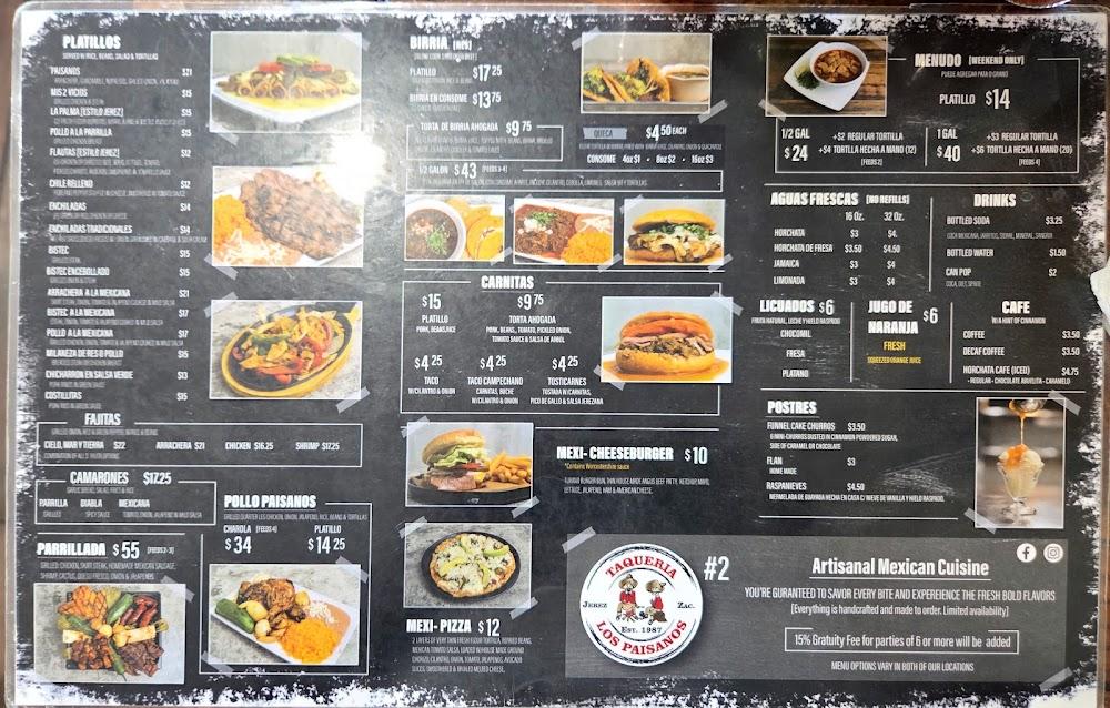 Taqueria Los Paisanos #2 Menu image 2